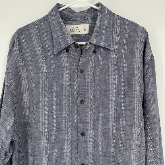 Abercrombie Fitch Linen Collection Shirt Men LARGE Summer Lightweight Preppy - Picture 2 of 14
